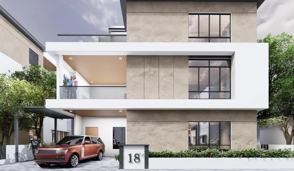 500 Sq. Yd West Facing Villa front elevation