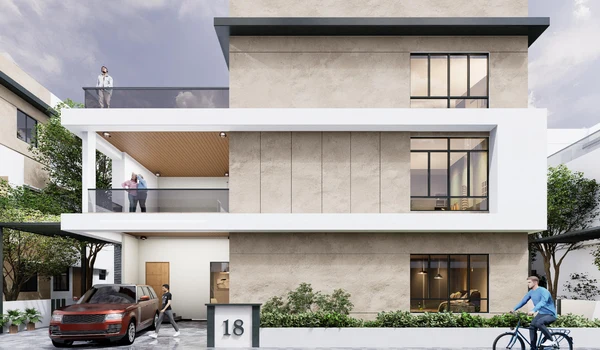 600 Sq. Yd West Facing Villa front elevation