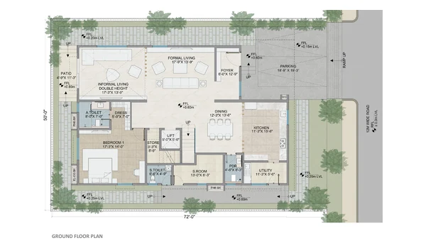 Auro Unnathi 400 sq. yd villa floor plan (Type A)