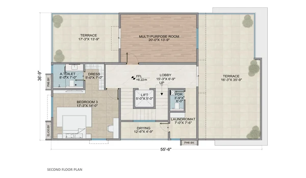 Auro Unnathi 400 sq. yd east facing villa second floor plan