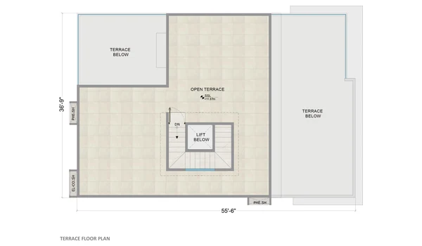 Auro Unnathi 400 sq. yd east facing villa terrace floor plan