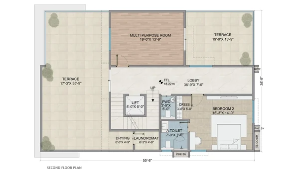 Auro Unnathi 400 sq. yd west facing villa second floor plan