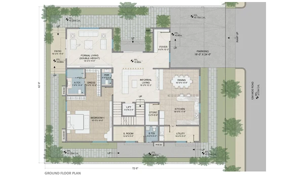 Auro Unnathi 500 sq. yd villa floor plan (Type B)