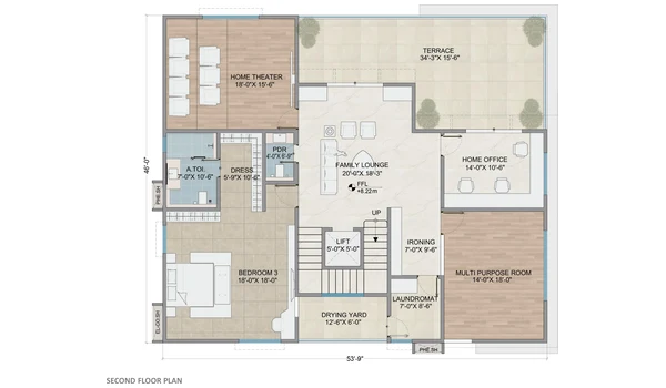 Auro Unnathi 500 sq. yd east facing villa second floor plan
