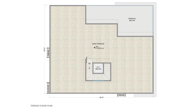 Auro Unnathi 500 sq. yd east facing villa terrace floor plan