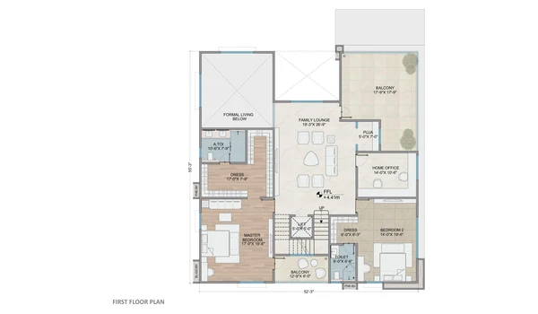 Auro Unnathi 600 sq. yd east facing villa first floor plan