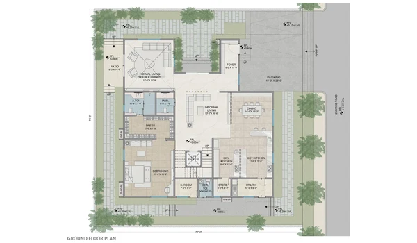 Auro Unnathi 600 sq. yd villa floor plan (Type C)