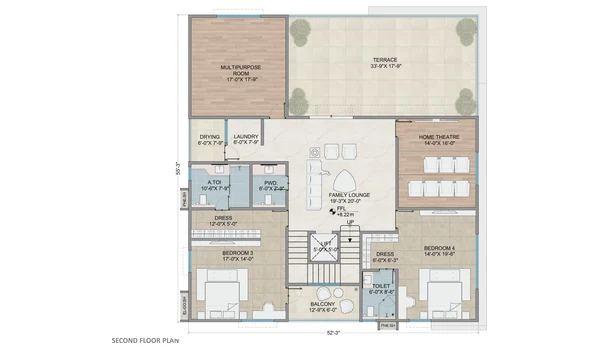 Auro Unnathi 600 sq. yd east facing villa second floor plan