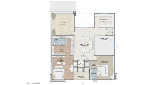 Auro Unnathi 600 sq. yd west facing villa first floor plan